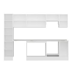 Alvinka 280X210 Cm Klasik Mebran Mutfak Dolabı Mb-E80B40S40-1 Mebran | Kumtaşı - Mdf