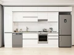 Alvinka 395X240 Cm High Gloss Mutfak Dolabı Mbb-E90B45S60-1 High Gloss | Beyaz - Mdf