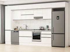 Alvinka 395X240 Cm High Gloss Mutfak Dolabı Mbb-E90B45S60-1 High Gloss | Beyaz - Mdf