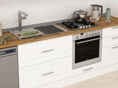 Alvinka 395X240 Cm Klasik Mebran Mutfak Dolabı Beyaz Beyaz Mbb-E90B45S60-1 Mebran | Beyaz - Suntalam