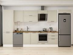 Alvinka 410X222 Cm Klasik Mebran Mutfak Dolabı Mbb-E90B60S60-2 Mebran | Kumtaşı - Suntalam