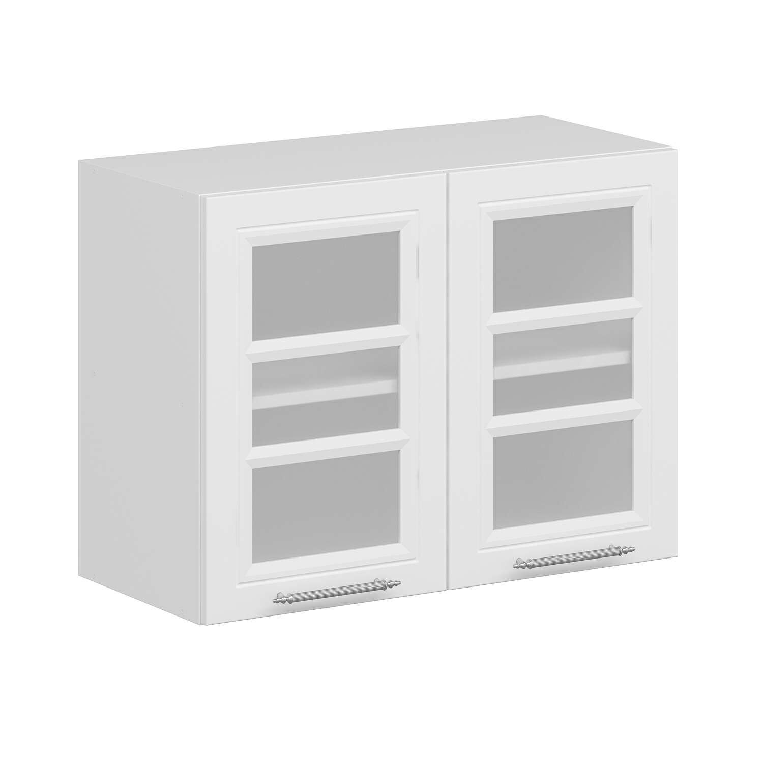 Alvinka Mutfak Modül Mbr_C Üst 2Dk1R 80-H60Cm Dolap Cam Beyaz Beyaz Mdf