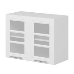 Alvinka Mutfak Modül Mbr_C Üst 2Dk1R 80-H60Cm Dolap Cam Beyaz Beyaz Mdf