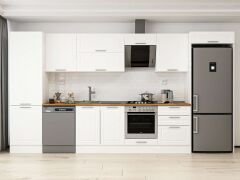 Alvinka 410X222 Cm Klasik Mebran Mutfak Dolabı Mbb-E90B60S60-2 Mebran | Beyaz - Mdf