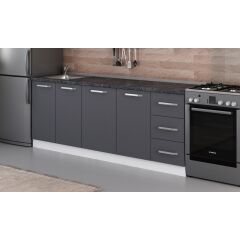 Minar 215 Cm Mutfak Dolabı Beyaz Antrasit 215-A1-Alt Modül