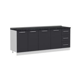 Minar 215 Cm Mutfak Dolabı Beyaz Antrasit 215-A1-Alt Modül