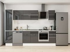 Alvinka 280X210 Cm High Gloss Mutfak Dolabı Mb-E80B40S40-2 High Gloss | Antrasit - Mdf