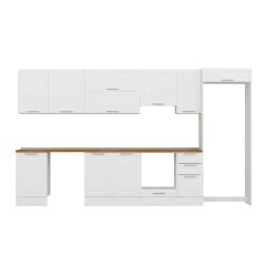 Alvinka 370X222 Cm Klasik Mebran Mutfak Dolabı Mb-E80S50S40-1 Mebran | Beyaz - Suntalam