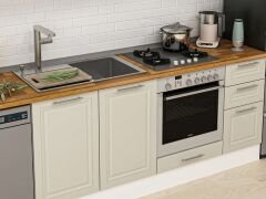 Alvinka 280X210 Cm Klasik Mebran Mutfak Dolabı Mb-E80B40S40-2 Mebran | Kumtaşı - Suntalam