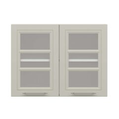 Alvinka Mutfak Modül Mbr_C Üst 2Dk1R 80-H60Cm Dolap Cam Beyaz Kumtaşı Mdf