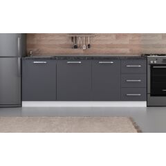 Minar 215 Cm Mutfak Dolabı Beyaz Antrasit 215-A2-Alt Modül