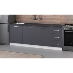 Minar 215 Cm Mutfak Dolabı Beyaz Antrasit 215-A2-Alt Modül