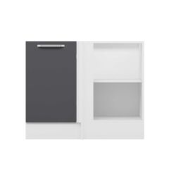 Alvinka Mutfak Modül Duz Alt 1K1R 105Cm Köşe Dolap Beyaz Antrasit Suntalam
