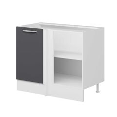 Alvinka Mutfak Modül Duz Alt 1K1R 105Cm Köşe Dolap Beyaz Antrasit Suntalam