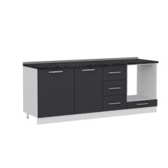 Minar 215 Cm Mutfak Dolabı Beyaz Antrasit 215-A3-Alt Modül