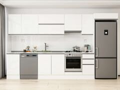 Alvinka 375X222 Cm High Gloss Mutfak Dolabı Mb-E90S45S40-1 High Gloss | Beyaz - Mdf