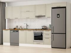 Alvinka 370X222 Cm Klasik Mebran Mutfak Dolabı Mb-E80S50S40-1 Mebran | Kumtaşı - Suntalam