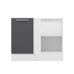 Alvinka Mutfak Modül Duz Alt 1K1R 105Cm Köşe Dolap Beyaz Antrasit Mdf