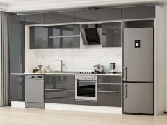 Alvinka 395X240 Cm High Gloss Mutfak Dolabı Mbb-E90B45S60-2 High Gloss | Antrasit - Suntalam