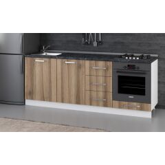 Minar 215 Cm Mutfak Dolabı Beyaz Dore 215-D3-Alt Modül