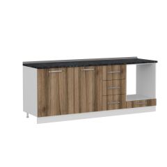 Minar 215 Cm Mutfak Dolabı Beyaz Dore 215-D3-Alt Modül