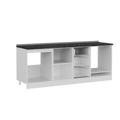 Minar 215 Cm Mutfak Dolabı Beyaz Dore 215-D3-Alt Modül