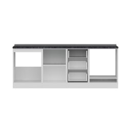 Minar 215 Cm Mutfak Dolabı Beyaz Dore 215-D3-Alt Modül