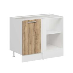 Alvinka Mutfak Modül Duz Alt 1K1R 105Cm Köşe Dolap Beyaz Dore Suntalam