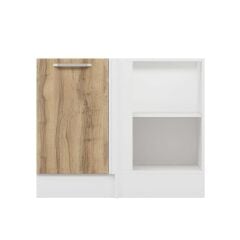 Alvinka Mutfak Modül Duz Alt 1K1R 105Cm Köşe Dolap Beyaz Dore Suntalam