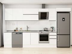 Alvinka 375X222 Cm High Gloss Mutfak Dolabı Mb-E90S45S40-2 High Gloss | Beyaz - Mdf