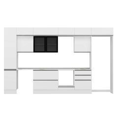 Alvinka 395X240 Cm High Gloss Mutfak Dolabı Mbb-E90B45S60-3 High Gloss | Beyaz - Mdf