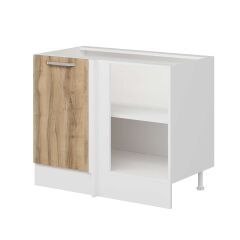 Alvinka Mutfak Modül Duz Alt 1K1R 105Cm Köşe Dolap Beyaz Dore Mdf