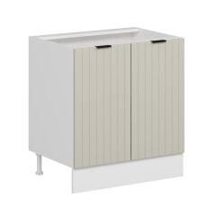 Alvinka Mutfak Modül Mbr_B Alt 2K1R 80Cm Dolap Beyaz Kumtaşı Suntalam