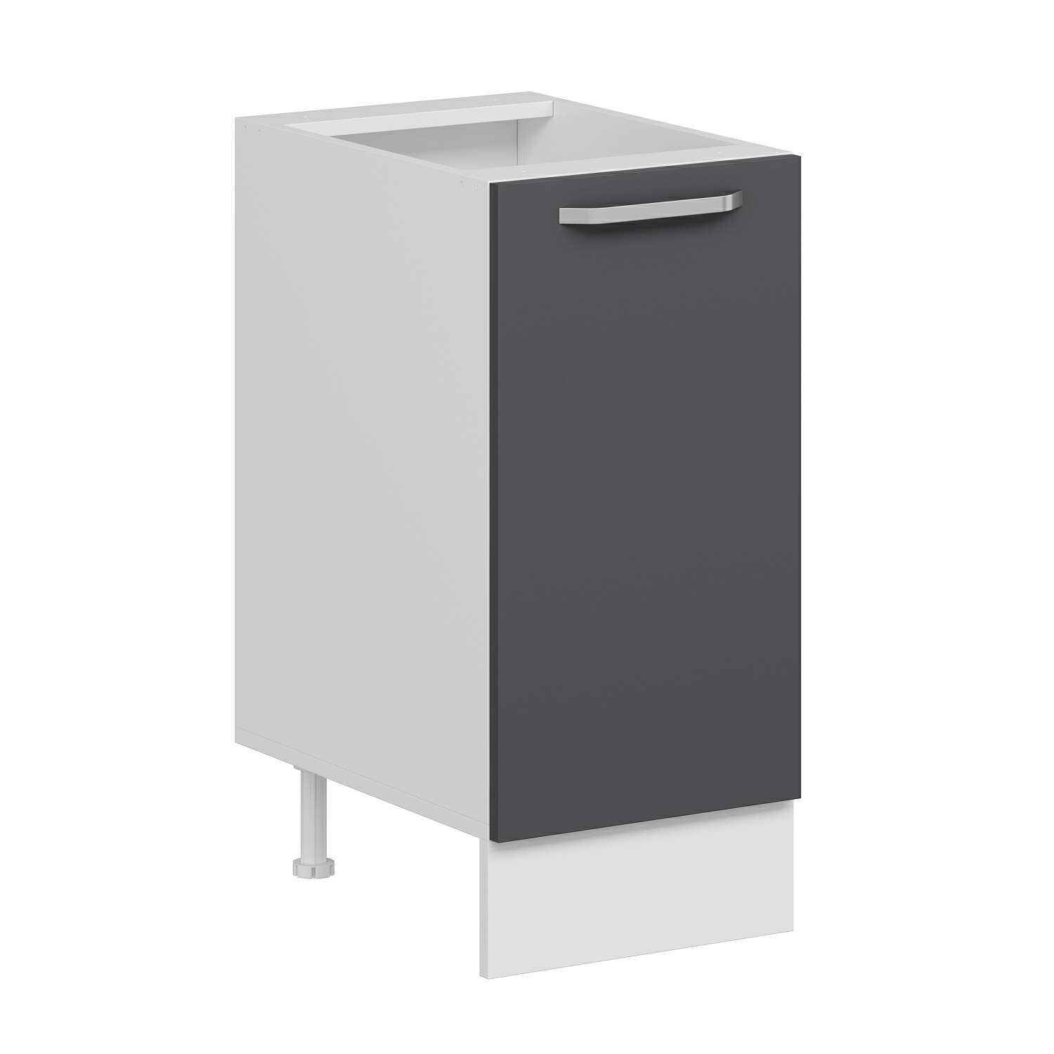 Alvinka Mutfak Modül Duz Alt 1K1R 40Cm Dolap Beyaz Antrasit Suntalam