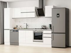 Alvinka 285X210 Cm High Gloss Mutfak Dolabı Mb-E80B40S45-2 High Gloss | Beyaz - Suntalam