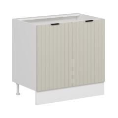 Alvinka Mutfak Modül Mbr_B Alt 2K1R 90Cm Dolap Beyaz Kumtaşı Mdf