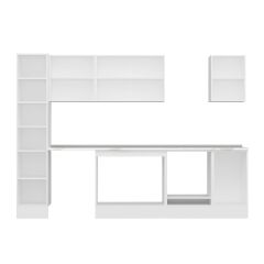 Alvinka 285X210 Cm High Gloss Mutfak Dolabı Mb-E80B40S45-2 High Gloss | Beyaz - Mdf