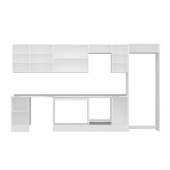 Alvinka 375X222 Cm High Gloss Mutfak Dolabı Mb-E90S45S40-3 High Gloss | Beyaz - Mdf