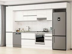 Alvinka 380X240 Cm High Gloss Mutfak Dolabı Mbb-E90B50S40-1 High Gloss | Beyaz - Mdf