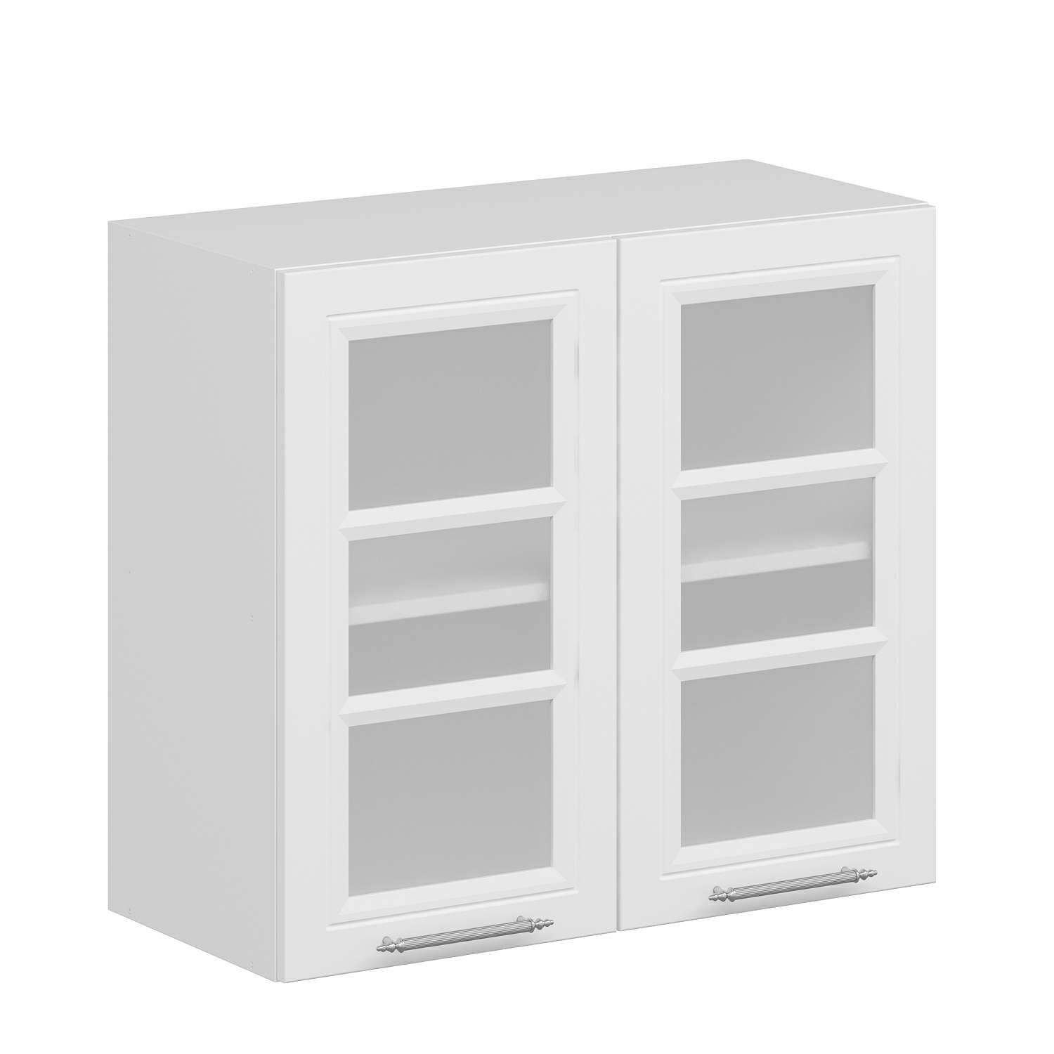 Alvinka Mutfak Modül Mbr_C Üst 2Dk1R 80-H72Cm Dolap Cam Beyaz Beyaz Mdf