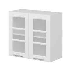 Alvinka Mutfak Modül Mbr_C Üst 2Dk1R 80-H72Cm Dolap Cam Beyaz Beyaz Mdf
