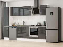 Alvinka 285X210 Cm High Gloss Mutfak Dolabı Mb-E80B40S45-2 High Gloss | Antrasit - Suntalam