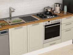 Alvinka 285X210 Cm Klasik Mebran Mutfak Dolabı Mb-E80B40S45-1 Mebran | Kumtaşı - Suntalam