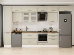 Alvinka 395X240 Cm Klasik Mebran Mutfak Dolabı Beyaz Beyaz Mbb-E90B45S60-3 Mebran | Kumtaşı - Suntalam