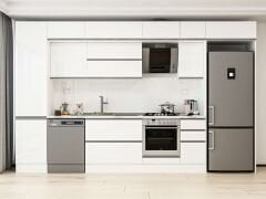 Alvinka 380X240 Cm High Gloss Mutfak Dolabı Mbb-E90B50S40-2 High Gloss | Beyaz - Suntalam