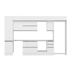 Alvinka 380X240 Cm High Gloss Mutfak Dolabı Mbb-E90B50S40-2 High Gloss | Beyaz - Suntalam