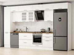 Alvinka 395X240 Cm Klasik Mebran Mutfak Dolabı Beyaz Beyaz Mbb-E90B45S60-3 Mebran | Beyaz - Mdf