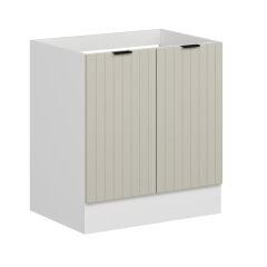 Alvinka Mutfak Modül Mbr_B Alt 2K 80Cm Evye Dolap Beyaz Kumtaşı Mdf