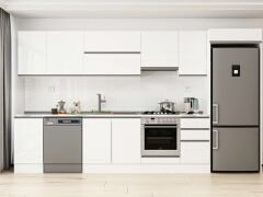 Alvinka 380X222 Cm High Gloss Mutfak Dolabı Mb-E90S45S45-1 High Gloss | Beyaz - Mdf