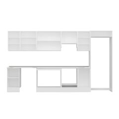 Alvinka 380X222 Cm High Gloss Mutfak Dolabı Mb-E90S45S45-1 High Gloss | Beyaz - Mdf